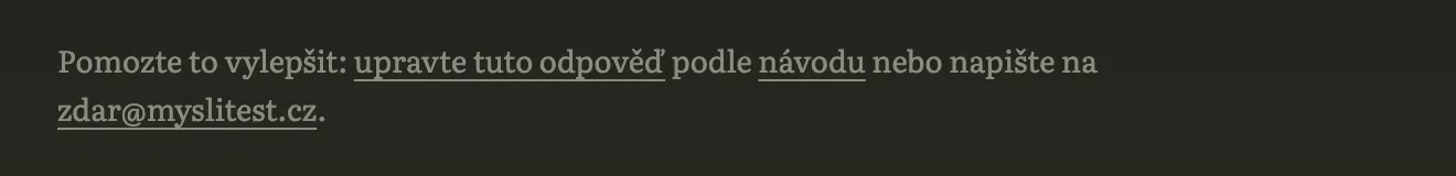 Zápatí stránky s odkazem „upravte tuto odpověď“