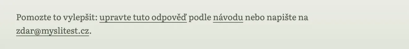Zápatí stránky s odkazem „upravte tuto odpověď“