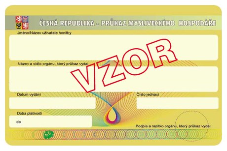 Průkaz mysliveckého hospodáře, zadní strana